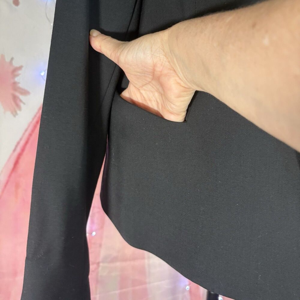VINCE black  Blazer / Jacket  Size 8 Fully  Lined Lapel Open Front - Picture 3 of 12